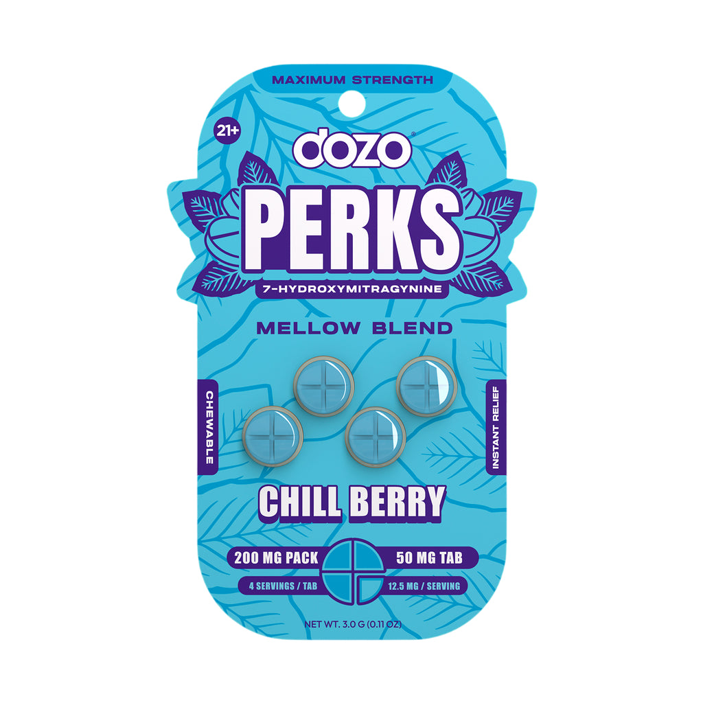 Dozo Perks 7-Hydroxymitragynine Party Blend 4ct 50mg Tablets