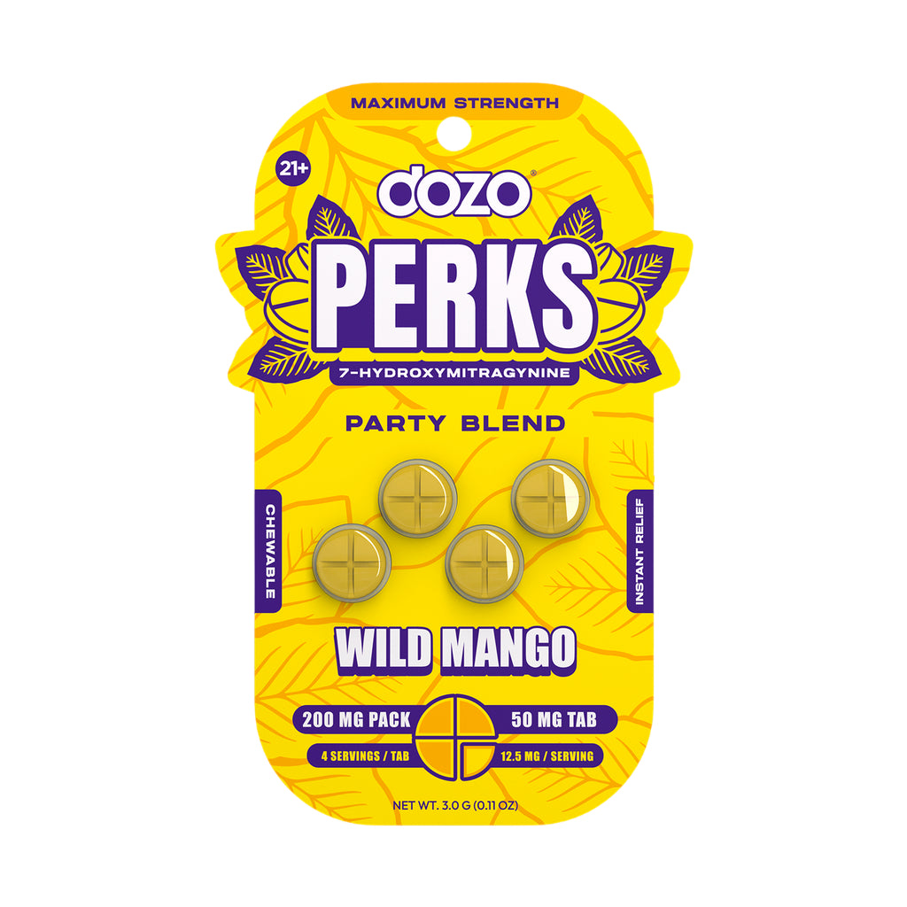 Dozo Perks 7-Hydroxymitragynine Party Blend 4ct 50mg Tablets