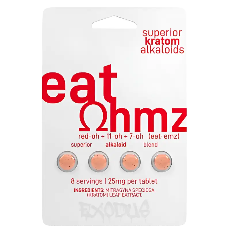 Eat Ohmz 7-Hydroxymitragynine Tabs Blend Red-OH+11-OH+7OH 25mg per Tablet 4ct