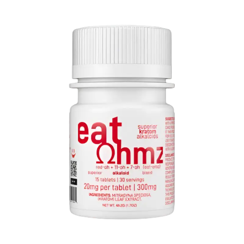 Eat Ohmz 7-Hydroxymitragynine Tabs Exodus Red OH + 11OH 20mg per Tablet 15ct