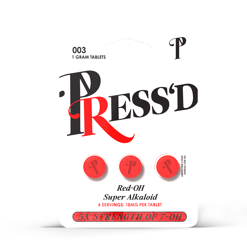 Press’D – 7 Hydroxymitragynine 18mg Tablets RED 5X Strength - 3ct