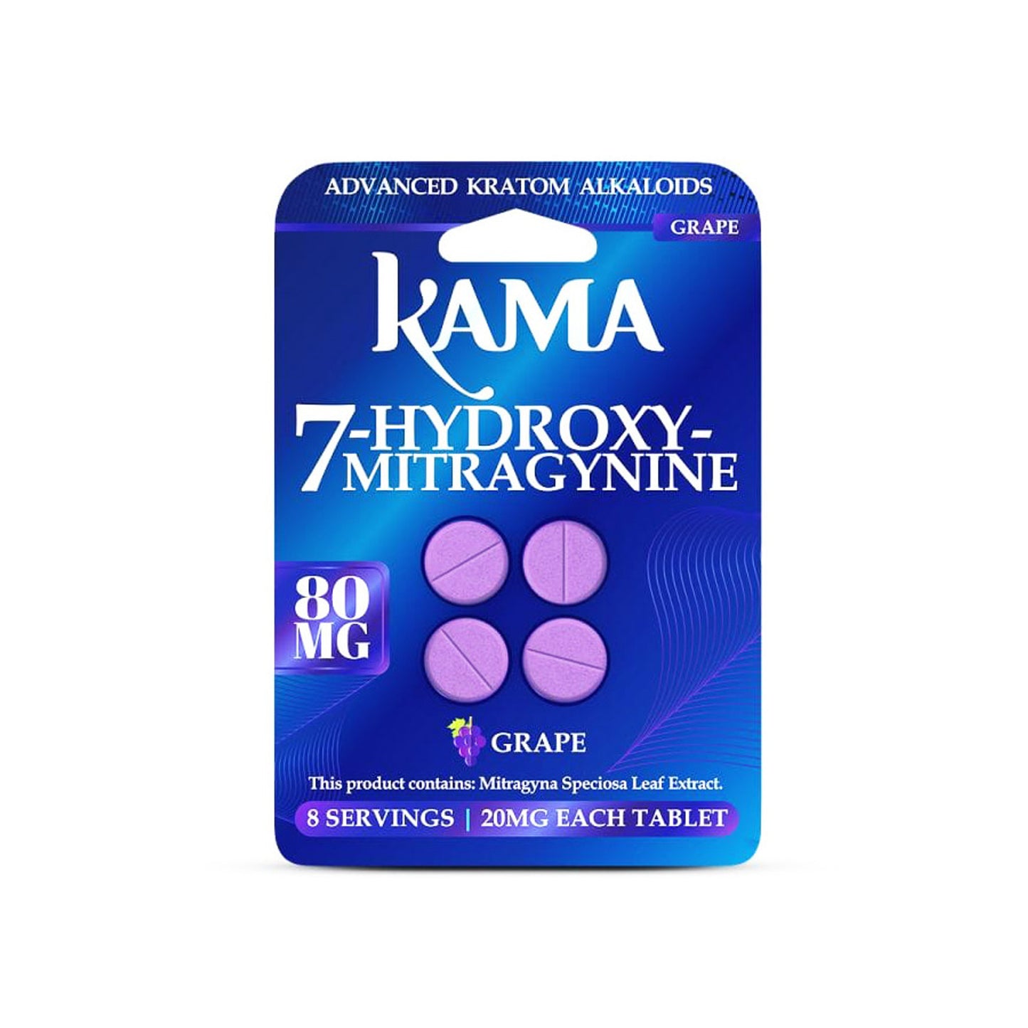 Kama 7-Hydroxymitragynine 80mg Tablets | 4 Count