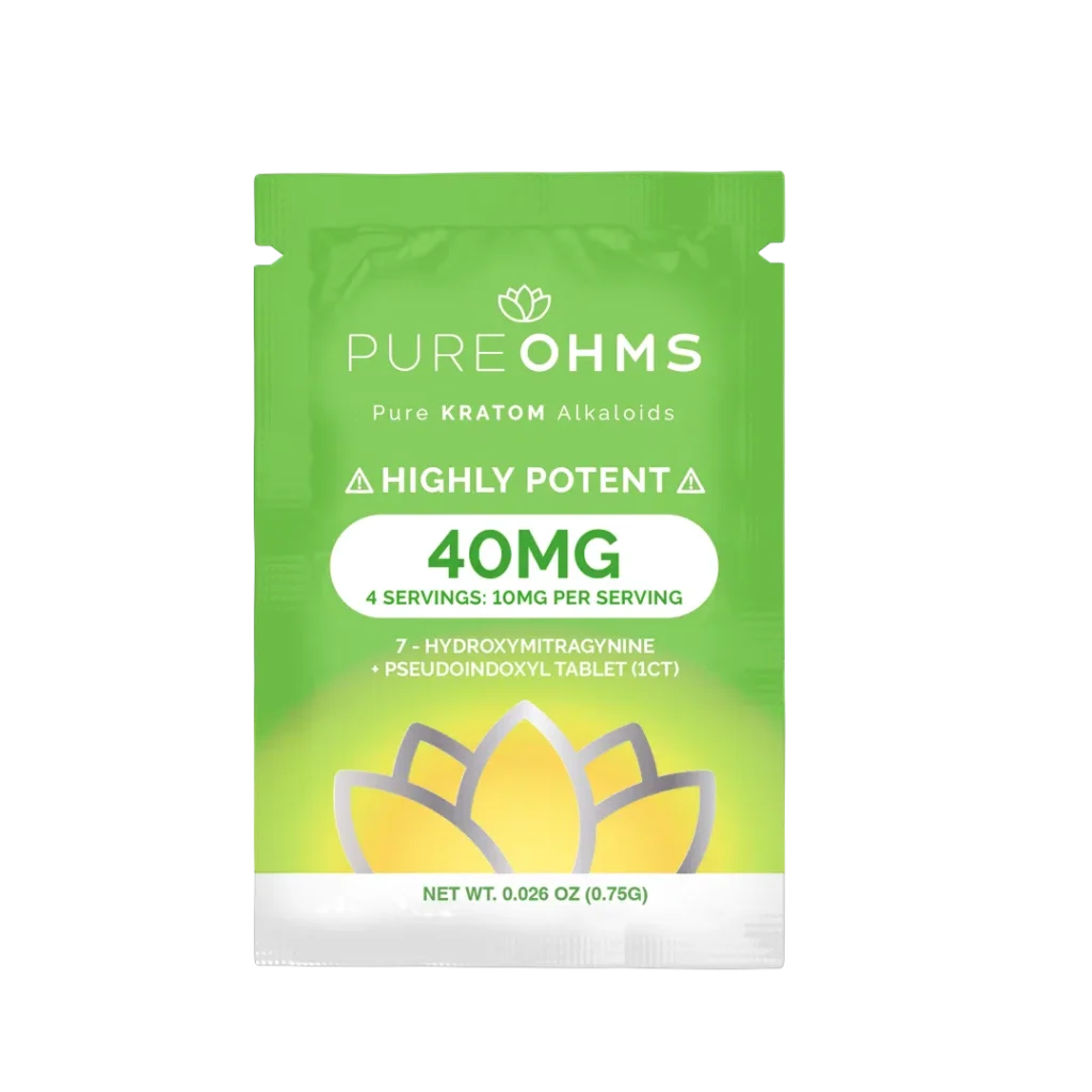 Pure OHMS Green Pseudo & 7-Hydroxy Tab 40mg - 1ct