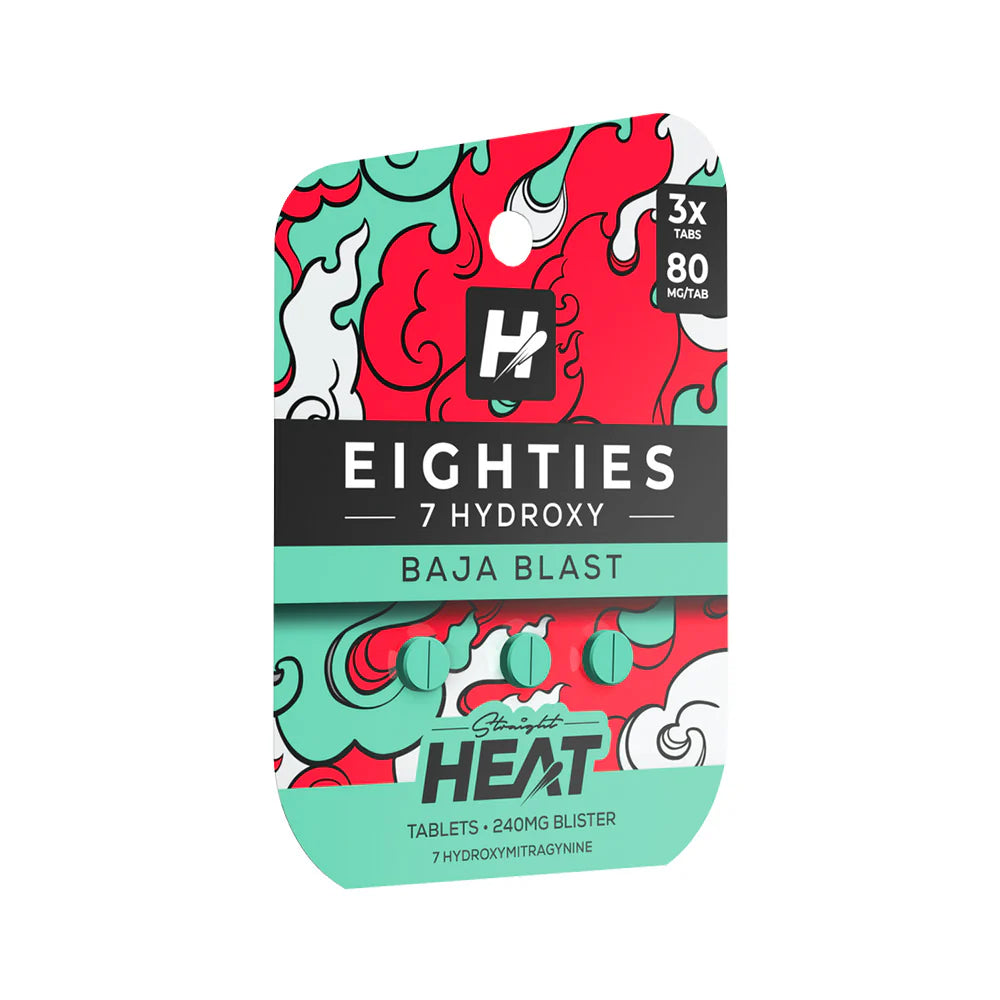 Straight Heat Kratom Eighties Edition High Potency 7 Hydroxy Tablet 80MG - 3ct