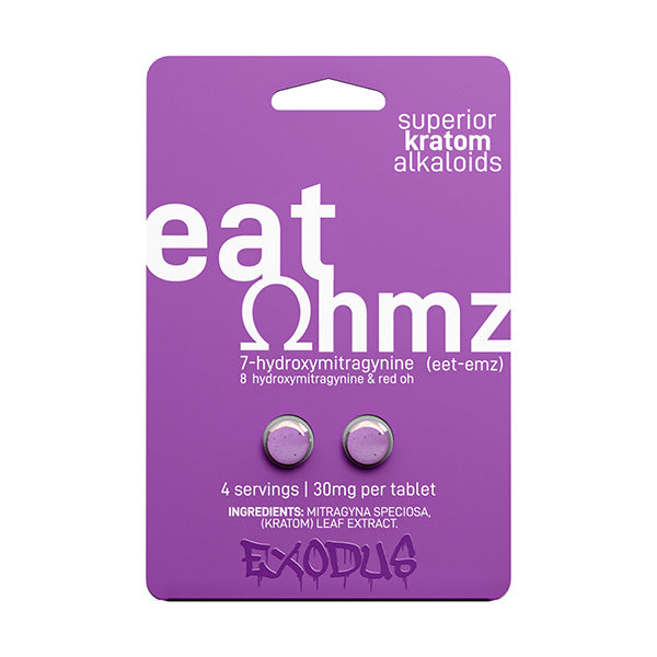 Eat Ohmz 7-Hydroxymitragynine by Exodus Tablets 30mg per Tablet Purple