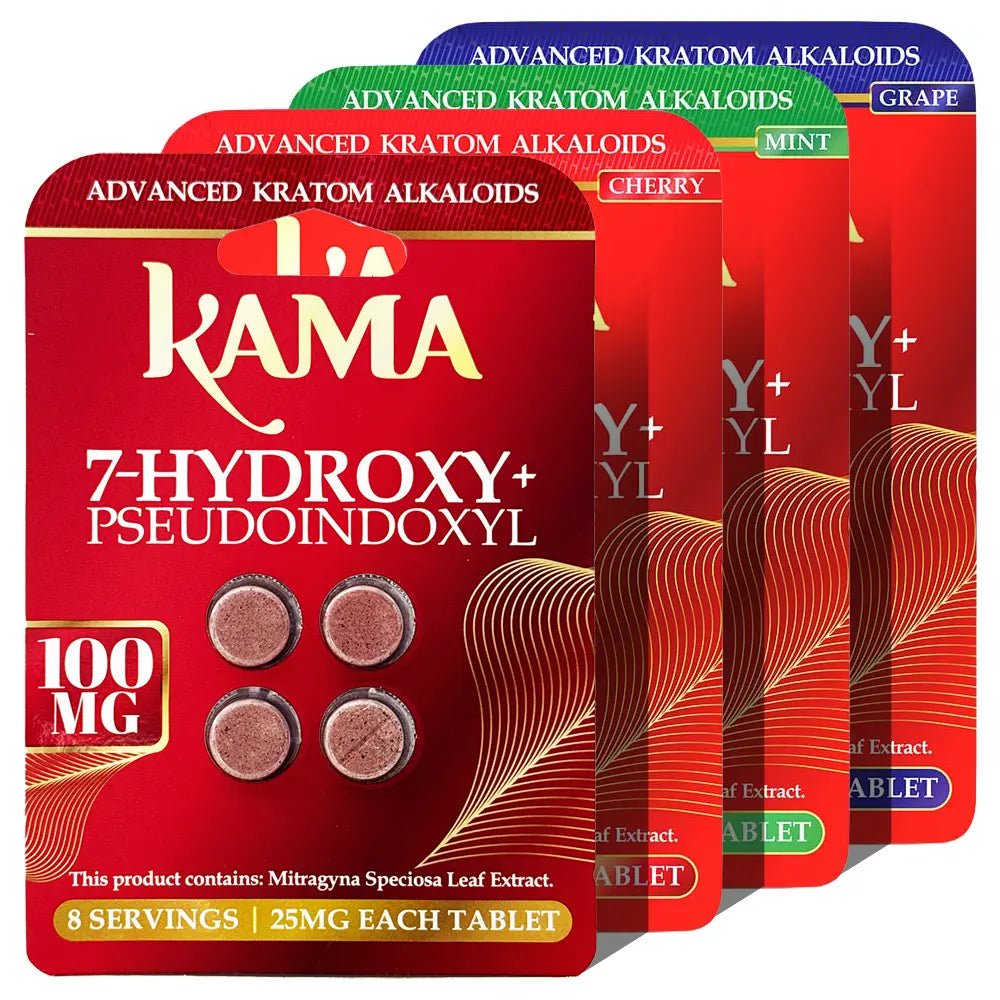 KAMA 7-Hydroxymitragynine + Psuedoindoxyl Tabs 25mg per Tablet | 4 Count