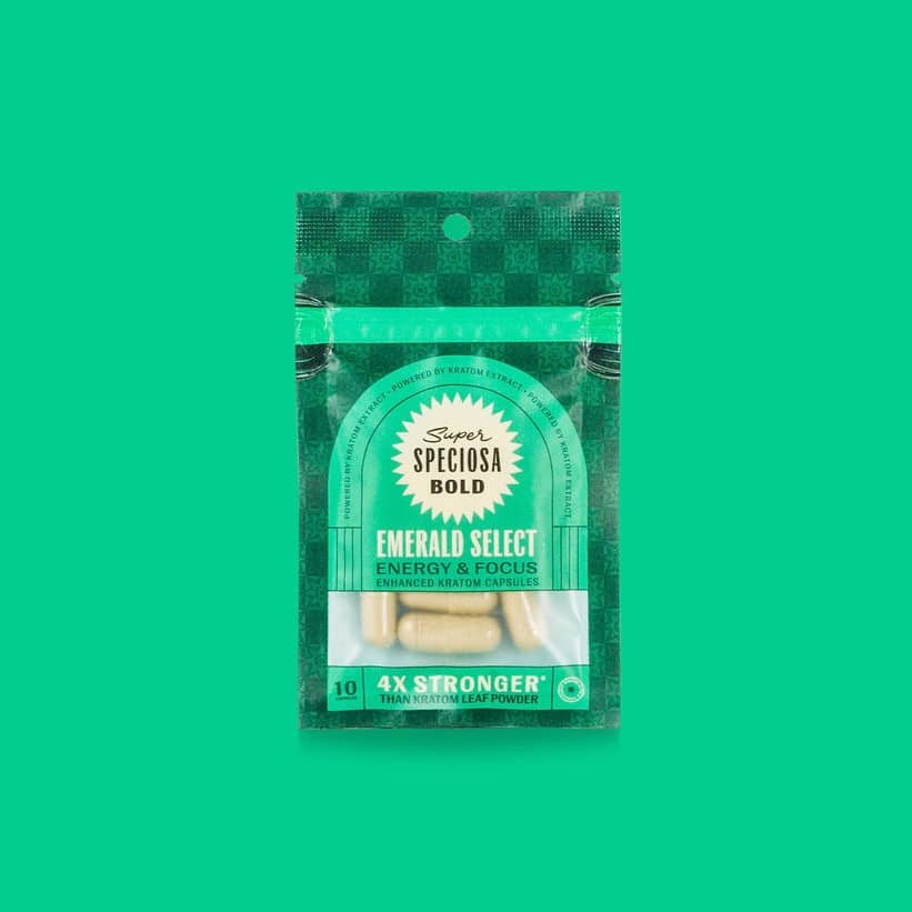 Super Speciosa Emerald Select Enhanced Kratom Capsules