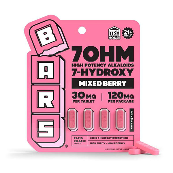 TRE House 7OHM Bars – 7-Hydroxy High Potency Alkaloids (120mg) – 4ct