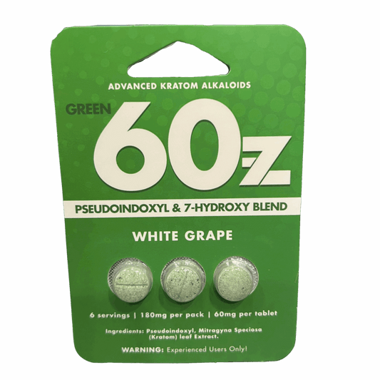 Green 60z White Grape Pseudoindoxyl & 7-Hydroxy Blend Extra Strength Tablets 60mg - 3ct