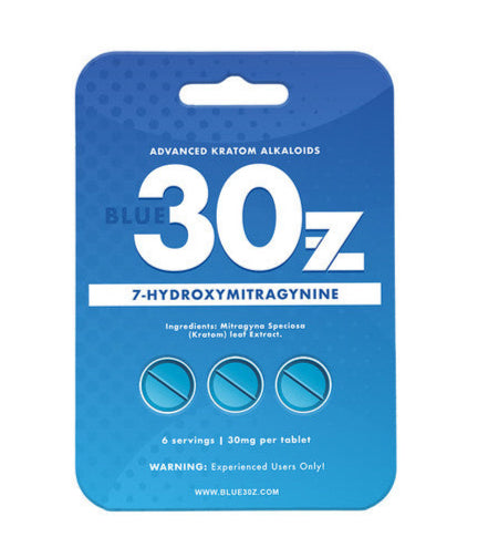 Blue 30z Pseudoindoxyl & 7-Hydroxymitragyne Tablets 30mg - 3 Count