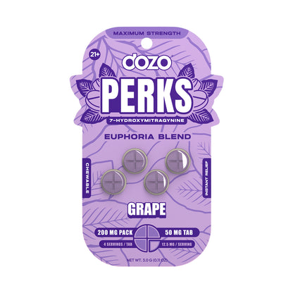 Dozo Perks 7-Hydroxymitragynine Party Blend 4ct 50mg Tablets