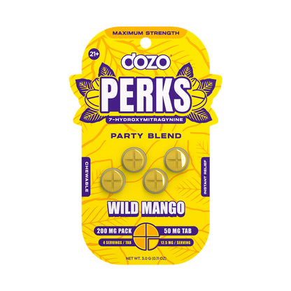 Dozo Perks 7-Hydroxymitragynine Party Blend 4ct 50mg Tablets