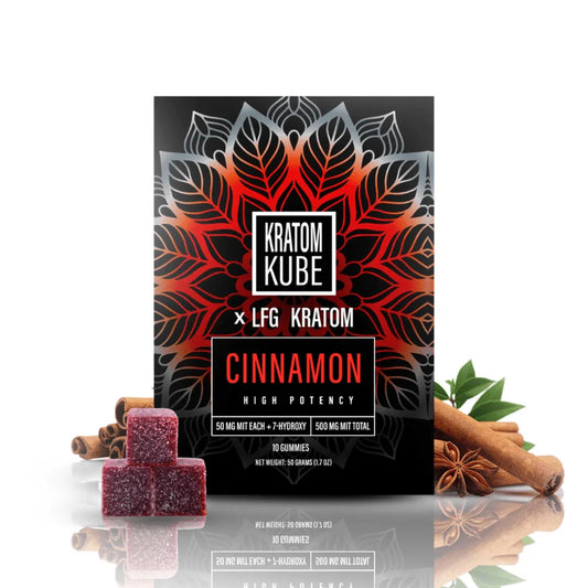 Kush Kube Kratom Kube 7-Hydroxy Gummies Cinnamon 10ct 500mg pack
