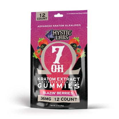 Mystic Labs 7-Hydroxymitragynine Kratom Gummies 36mg - 12ct