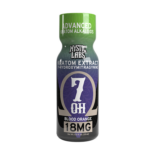 Mystic Labs 7-Hydroxymitragynine Kratom Shot 18mg, Blood Orange - 15ml