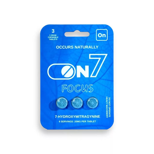 On7 Pseudo 7OH Kratom Extract Tablets Focus 60mg-3ct (20mg/tab)