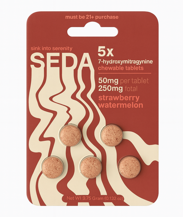 SEDA – 7 Hydroxymitragynine Chewable Tablets 250 mg (5ct / 50 mg each)
