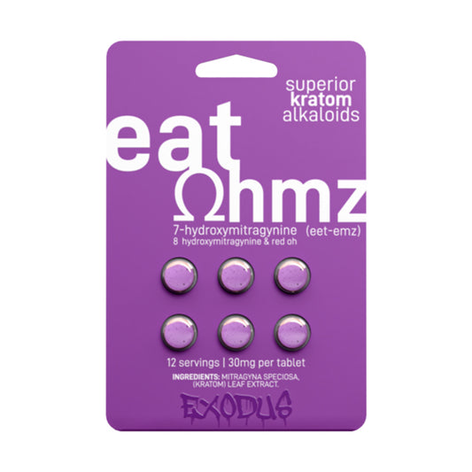 Eat Ohmz 7-Hydroxymitragynine by Exodus Tablets 30mg per Tablet Purple