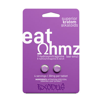 Eat Ohmz 7-Hydroxymitragynine by Exodus Tablets 30mg per Tablet Purple