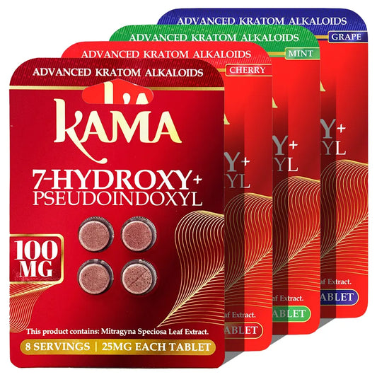 KAMA 7-Hydroxymitragynine + Psuedoindoxyl Tabs 25mg per Tablet | 4 Count