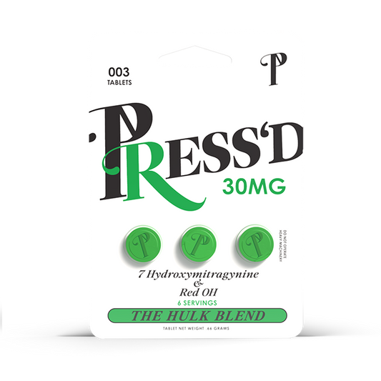Press’d The Hulk Blend 7-Hydroxymitragynine+Red OH GREEN Tablet